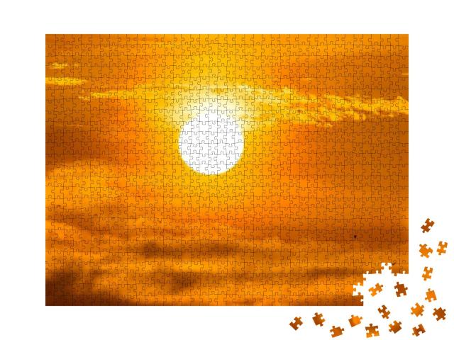 Rising Sun with Little Birds... Jigsaw Puzzle with 1000 pieces