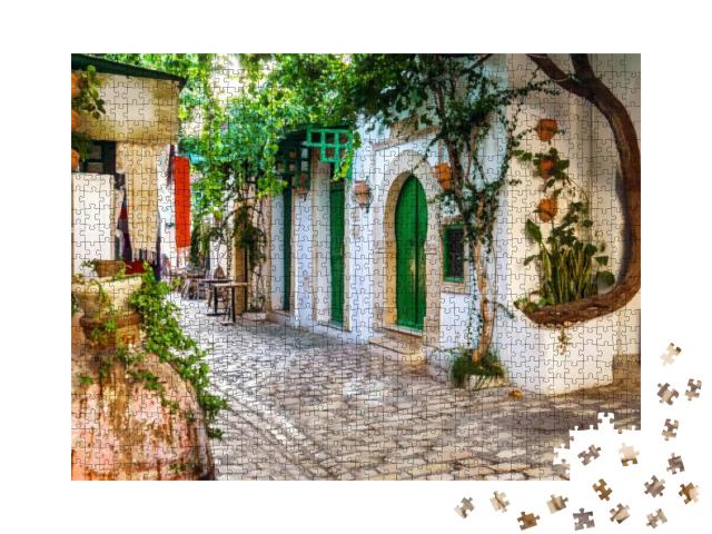 One of Beautiful Streets of Medina in Mahdia. Tunisia... Jigsaw Puzzle with 1000 pieces