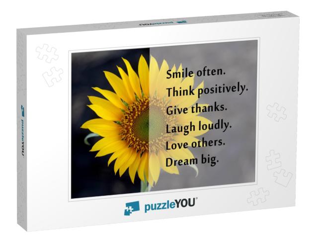 Inspirational Motivational Words - Smile Often. Think Pos... Jigsaw Puzzle