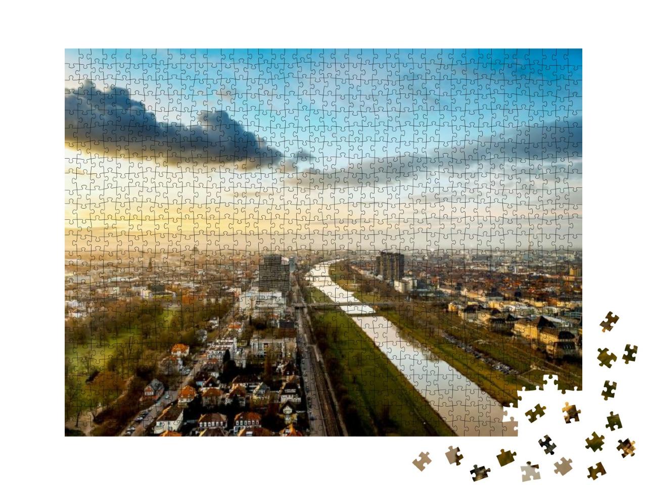 Mannheim Ludwigshafen Skyline, Germany... Jigsaw Puzzle with 1000 pieces