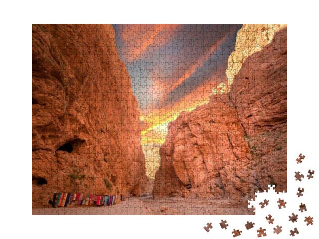 Todgha Gorge or Gorges Du Toudra is a Canyon in High Atla... Jigsaw Puzzle with 1000 pieces