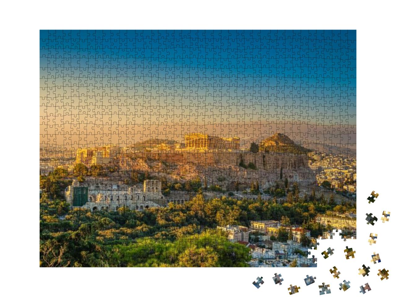 The Acropolis of Athens. Amazing View from Filopappos Hil... Jigsaw Puzzle with 1000 pieces