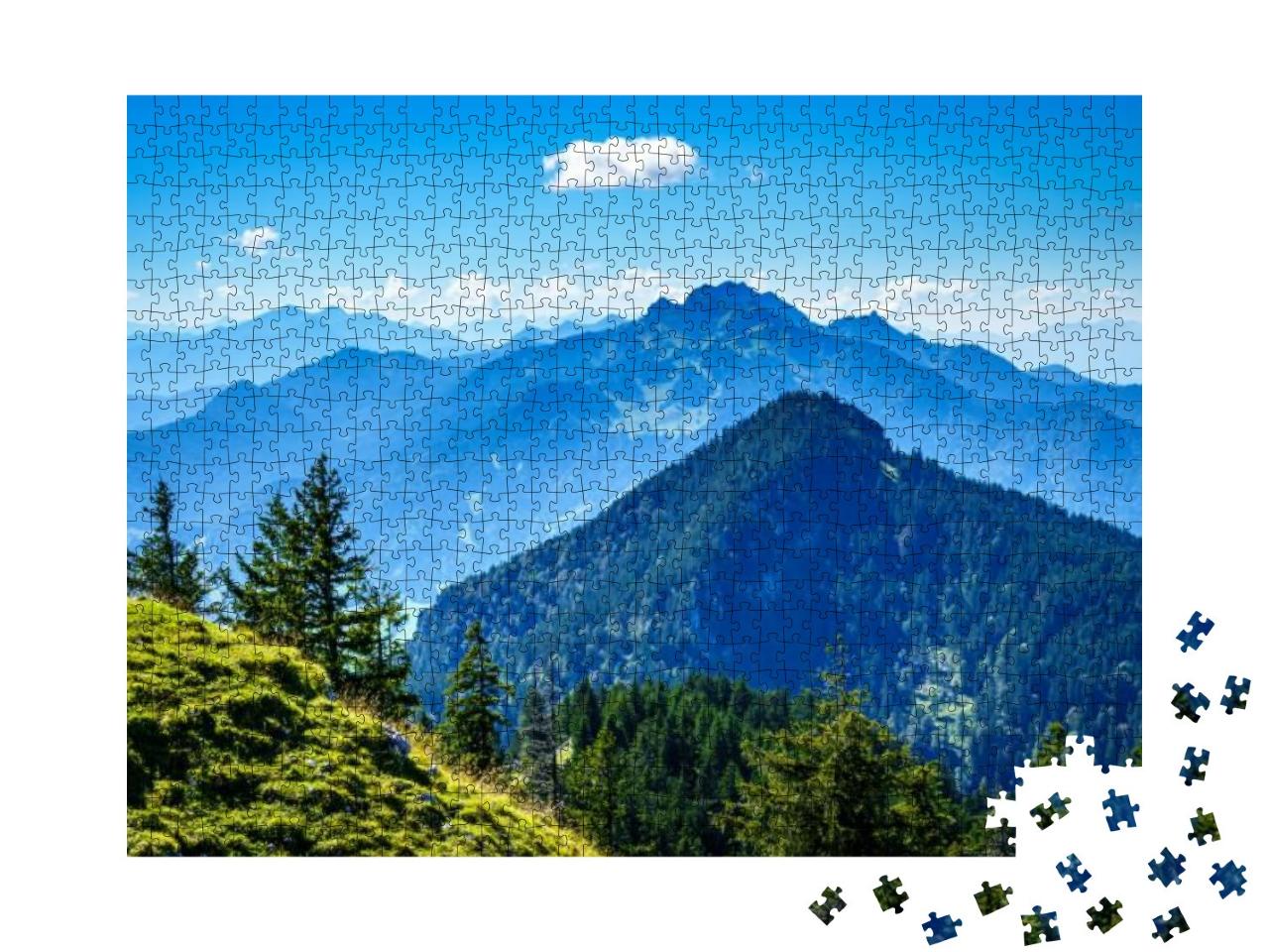 View from the Fockenstein Mountain in Bavaria - Near Spit... Jigsaw Puzzle with 1000 pieces