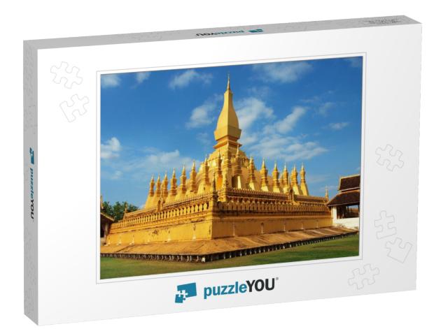 Pha that Luang Temple in Vientiane, Laos... Jigsaw Puzzle