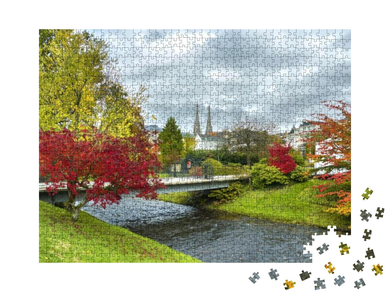 Beautiful Autumn City Landscape. Baden Baden. Germany... Jigsaw Puzzle with 1000 pieces
