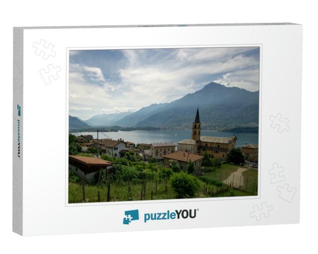 Comer Sea, Italy Lombardy with Mountains & Clouds... Jigsaw Puzzle