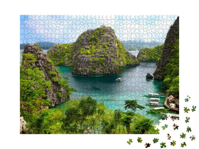 Landscape of Coron, Busuanga Island, Palawan Province, Ph... Jigsaw Puzzle with 1000 pieces