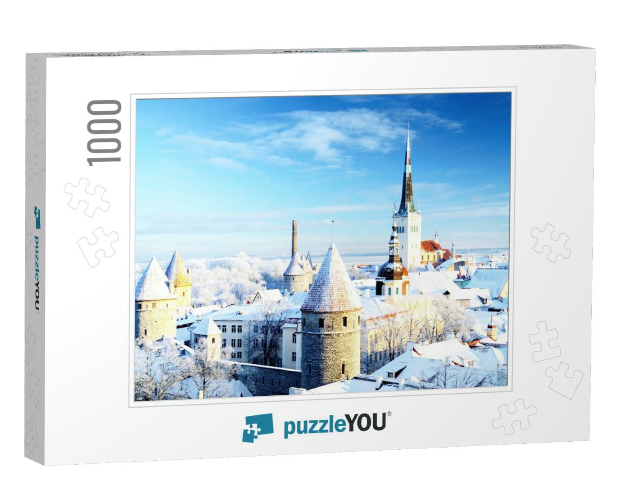 Tallinn City. Estonia. Snow on Trees in Winter, Panorama... Jigsaw Puzzle with 1000 pieces