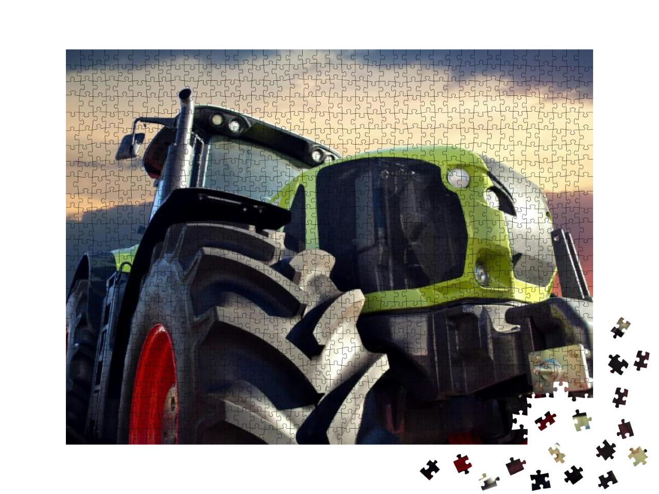Tractor Working on the Farm, a Modern Agricultural Transp... Jigsaw Puzzle with 1000 pieces