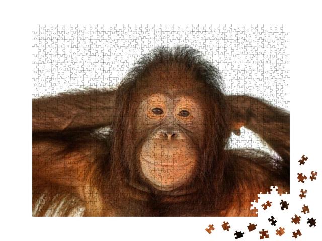 Orangutan Cute... Jigsaw Puzzle with 1000 pieces