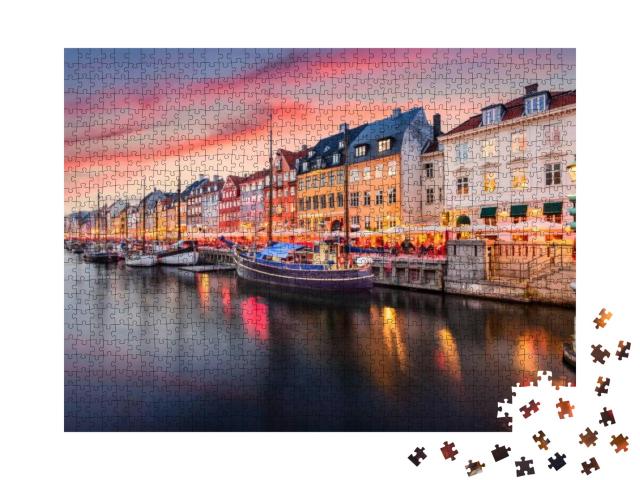 Copenhagen, Denmark on the Nyhavn Canal... Jigsaw Puzzle with 1000 pieces