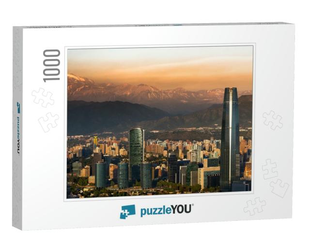View of Santiago De Chile with Los Andes Mountain Range i... Jigsaw Puzzle with 1000 pieces