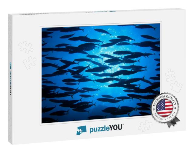 Shoal of Fish in the Blue Water of the Ocean... Jigsaw Puzzle