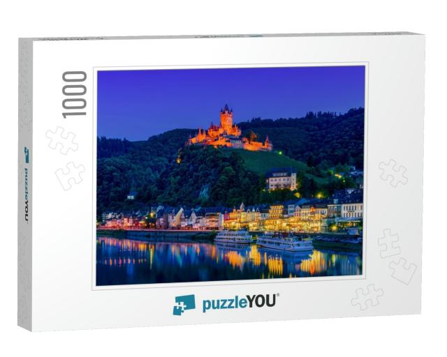 The Town of Cochem, Germany, At Night. It Lies in the Mos... Jigsaw Puzzle with 1000 pieces