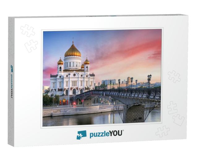 Sunset View of Cathedral of Christ the Savior & Moscow Ri... Jigsaw Puzzle