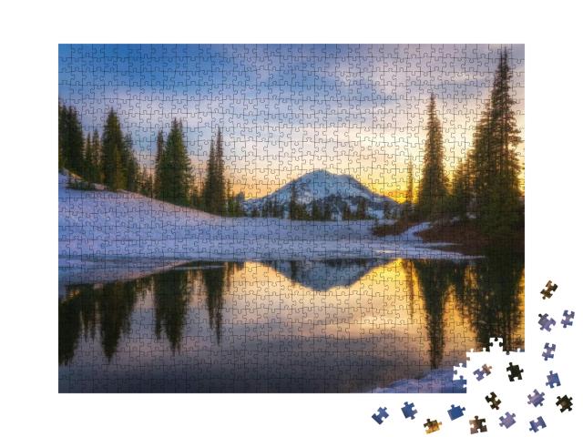 Mt Rainier Reflecting in Tipsoo Lake... Jigsaw Puzzle with 1000 pieces