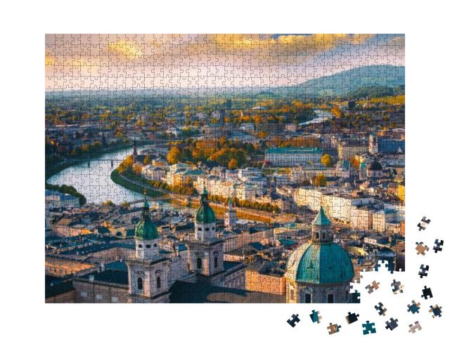 Beautiful of Aerial Panoramic View in a Autumn Season At... Jigsaw Puzzle with 1000 pieces