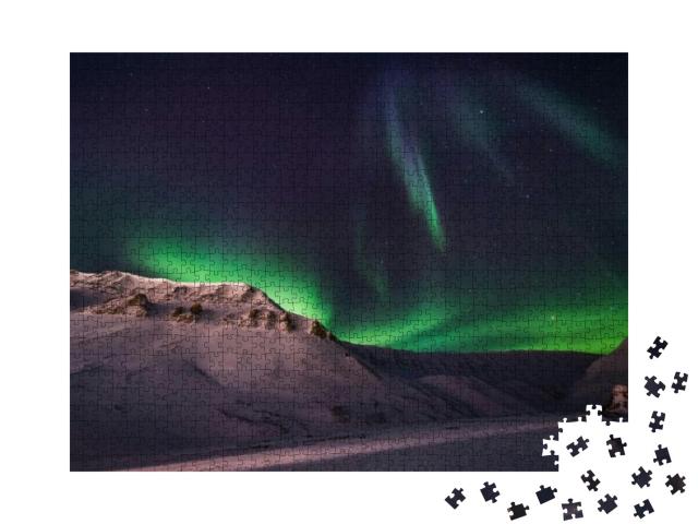 The Polar Arctic Northern Lights Aurora Borealis Sky Star... Jigsaw Puzzle with 1000 pieces