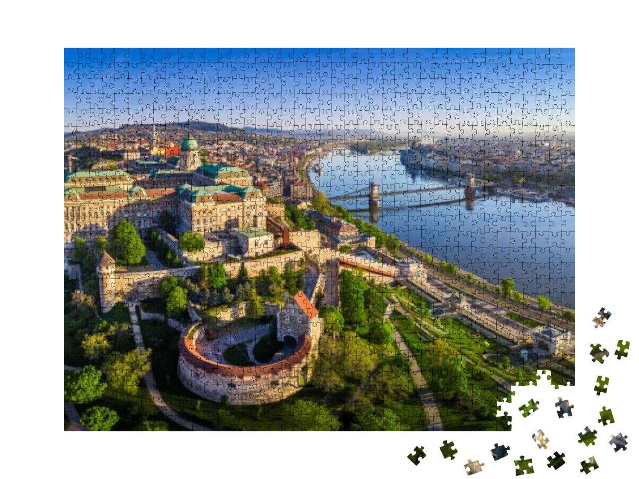 Budapest, Hungary - Aerial Panoramic Skyline View of Buda... Jigsaw Puzzle with 1000 pieces