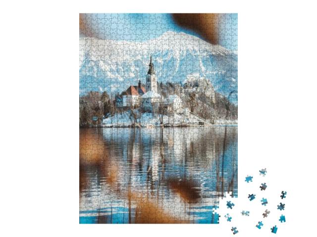 Beautiful View of Famous Bled Island Blejski Otok At Scen... Jigsaw Puzzle with 1000 pieces