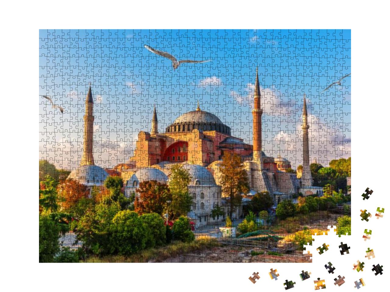 Hagia Sophia View, Sunny Day in Istanbul... Jigsaw Puzzle with 1000 pieces