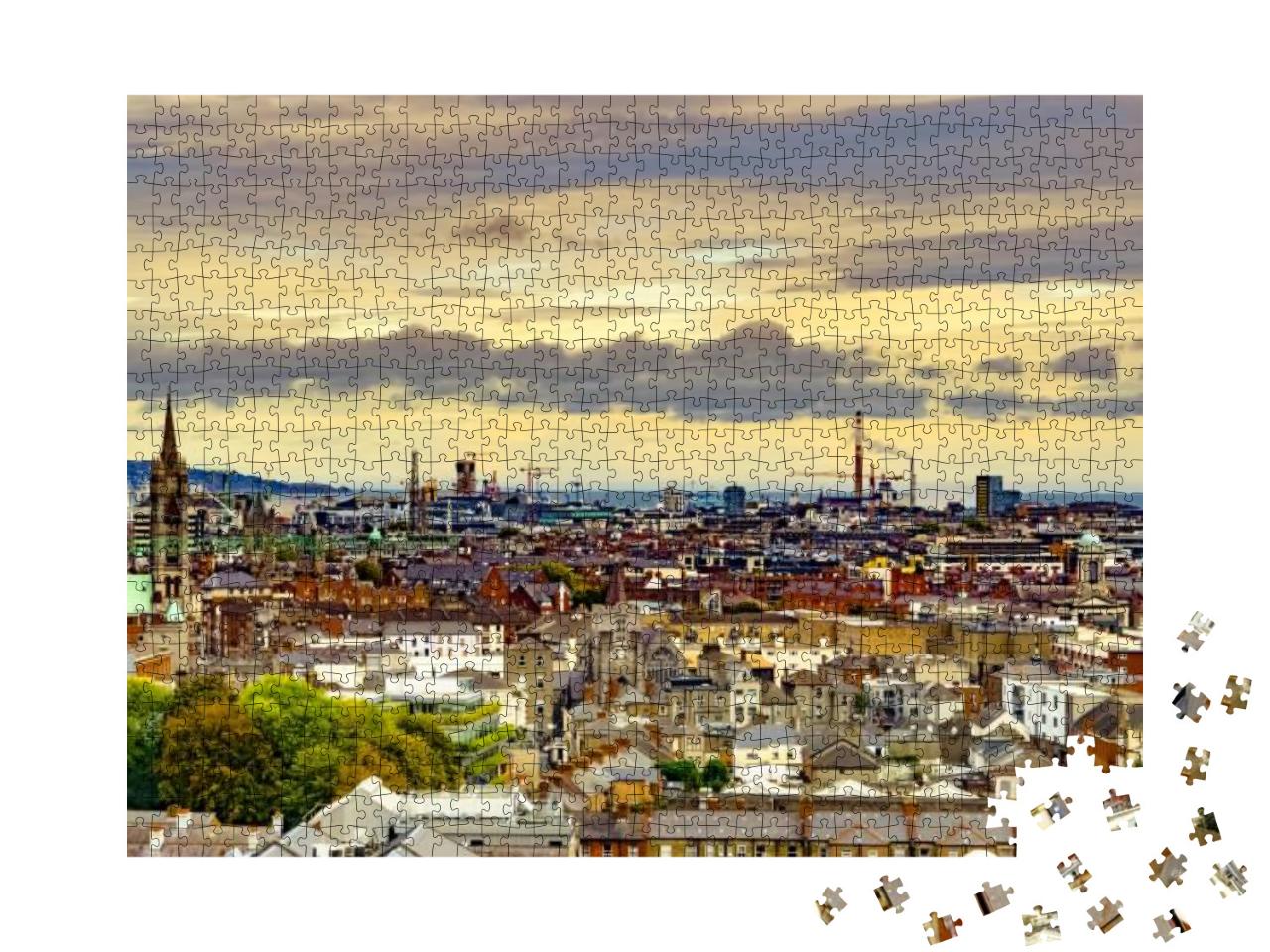 Dublin, Republic of Ireland Aerial View of Dublin Citysca... Jigsaw Puzzle with 1000 pieces