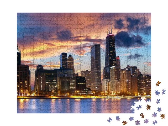 Chicago Skyline... Jigsaw Puzzle with 1000 pieces