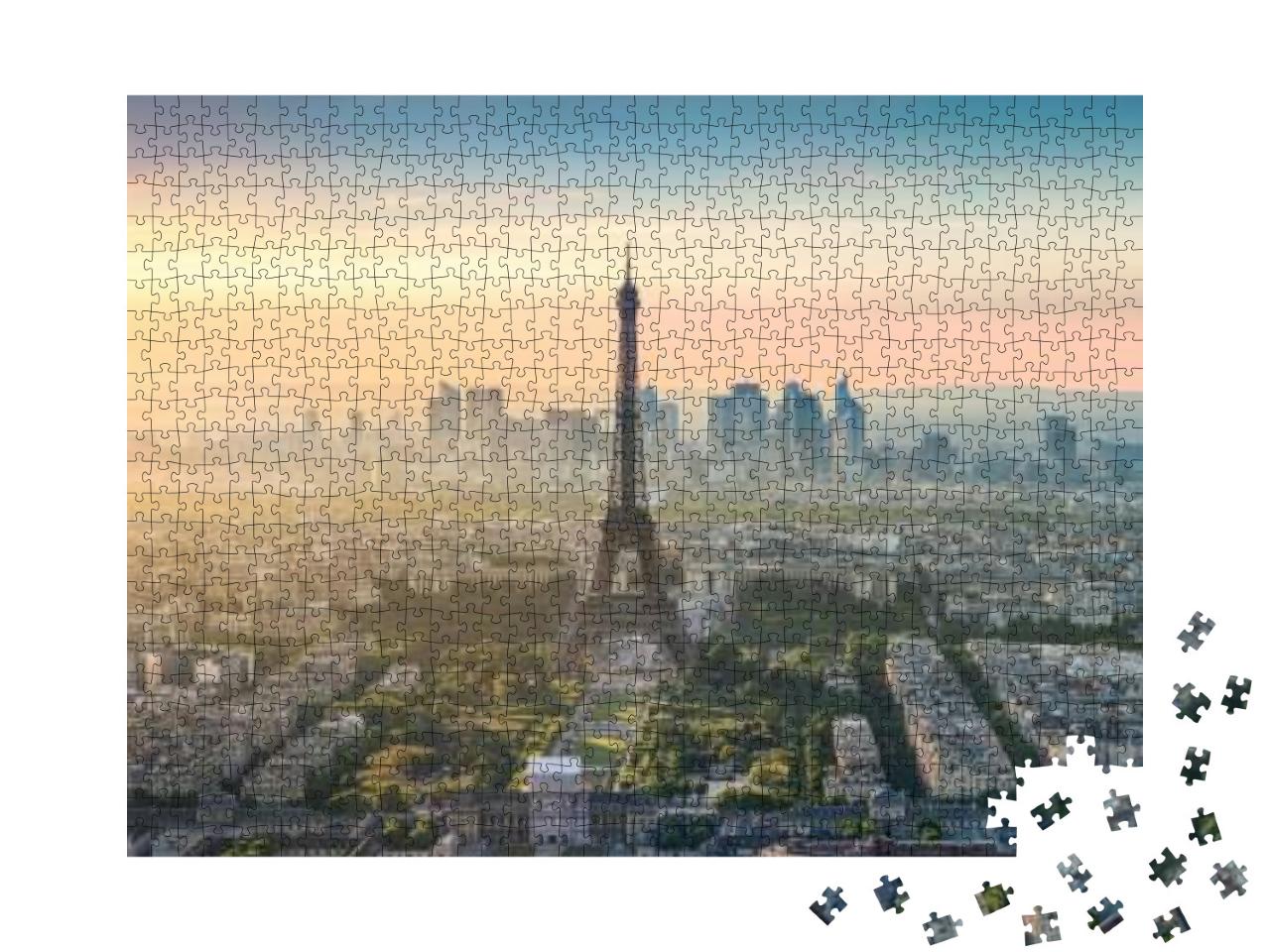 Aerial View of Paris with Eiffel Tower, France... Jigsaw Puzzle with 1000 pieces
