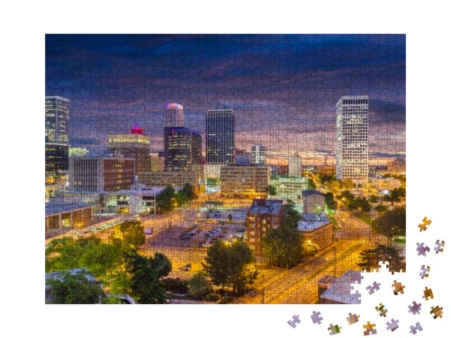 Tulsa, Oklahoma, USA Downtown City Skyline At Twilight... Jigsaw Puzzle with 1000 pieces