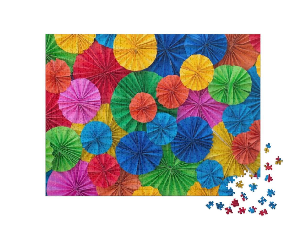 Color Full Paper Folded Make for Abstract Background... Jigsaw Puzzle with 1000 pieces