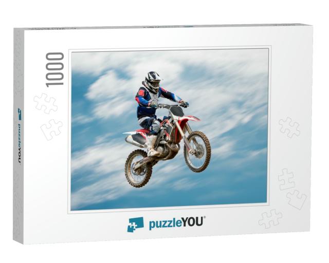 Biker Making Stunt & Jumps in the Air... Jigsaw Puzzle with 1000 pieces