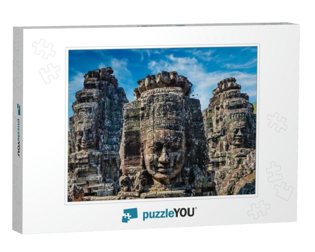 Ancient Stone Faces of Bayon Temple, Angkor, Cambodia... Jigsaw Puzzle