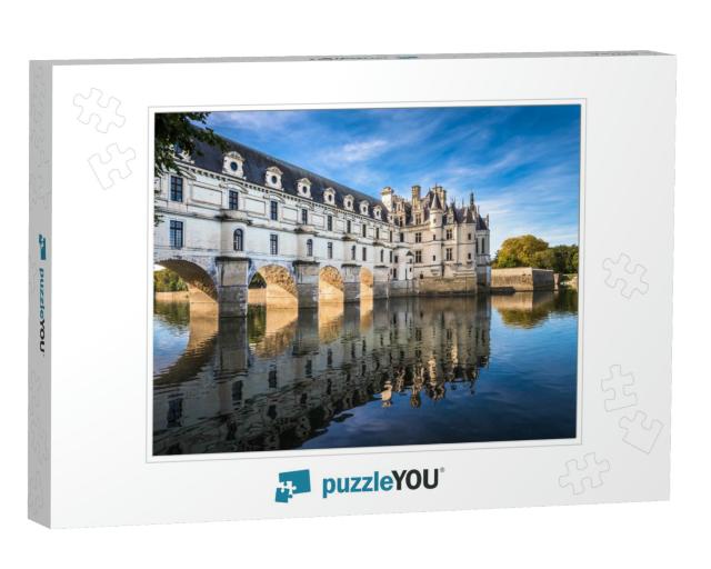 Chateau De Chenonceau on the Cher River, Loire Valley, Fr... Jigsaw Puzzle