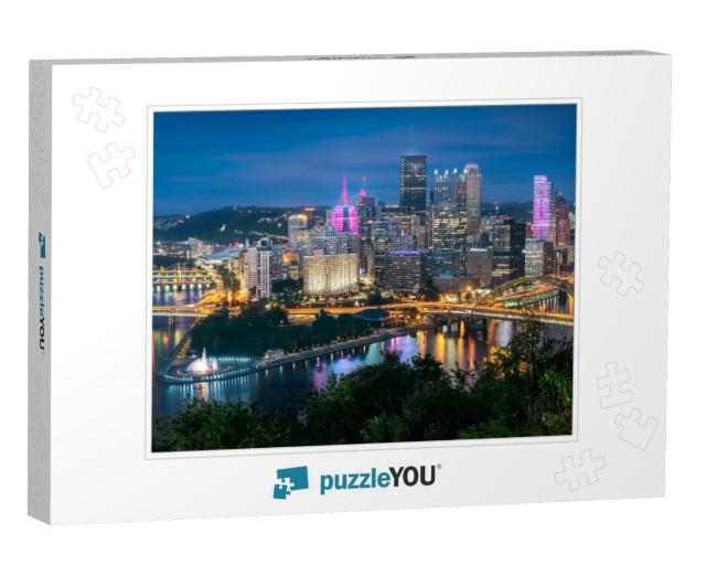 Evening View of Pittsburgh from the Top of the Duquesne I... Jigsaw Puzzle