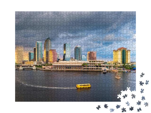 Tampa, Florida, USA Downtown Skyline on the Bay At Dusk wi... Jigsaw Puzzle with 1000 pieces