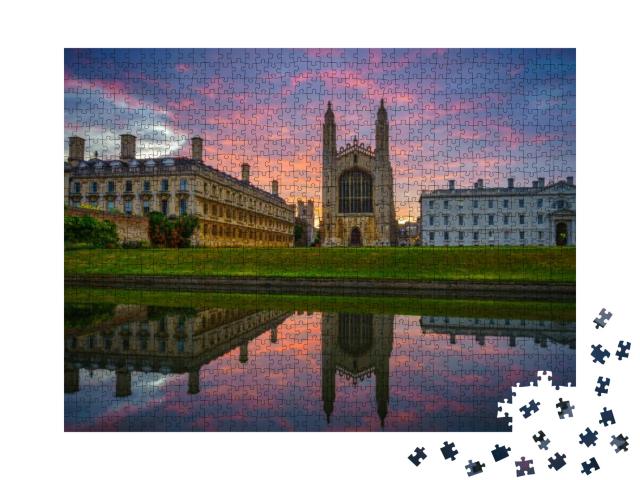 Kings Chapel At Sunrise in Cambridge, Uk... Jigsaw Puzzle with 1000 pieces