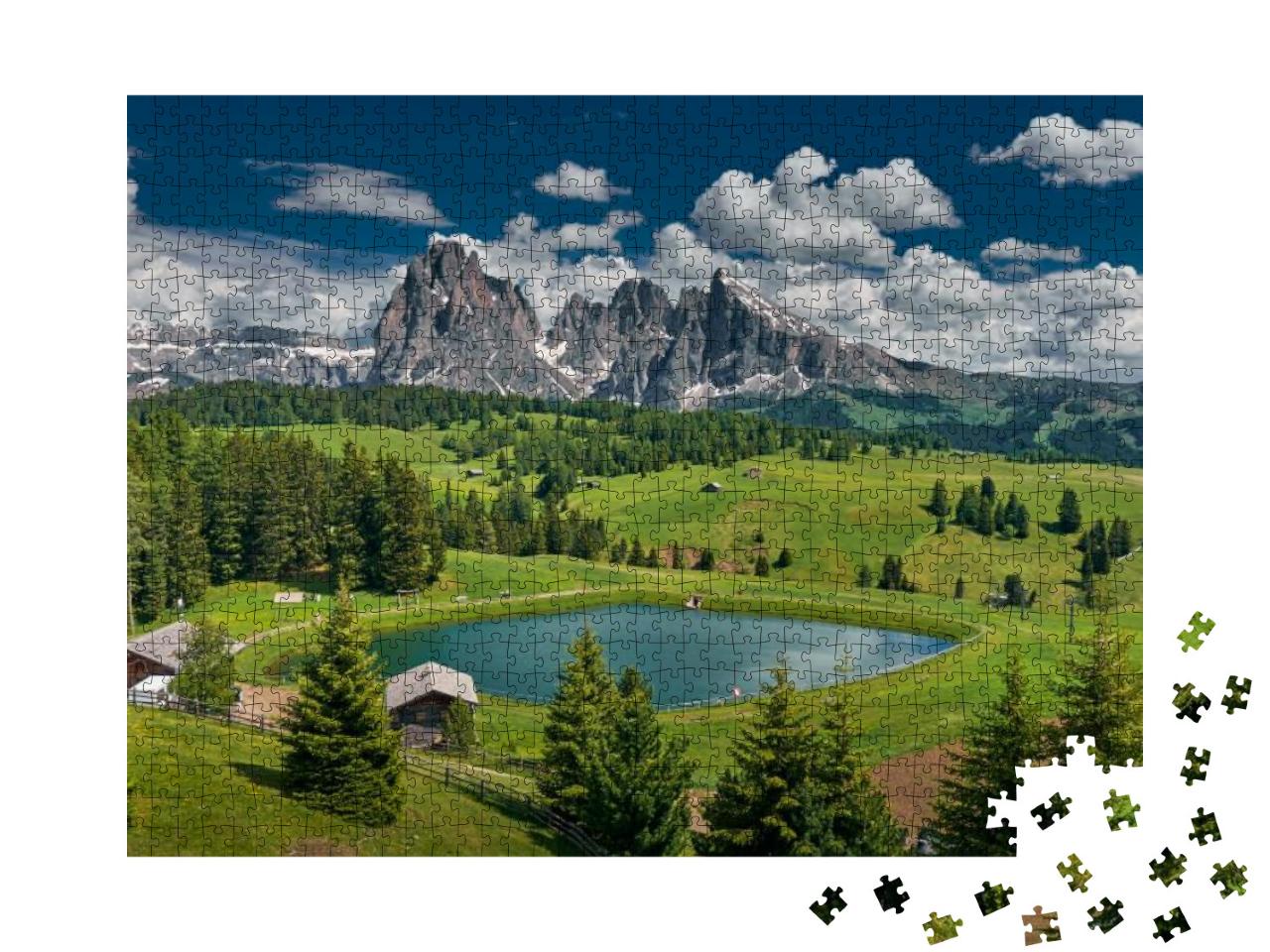 The Landscape Around Alpe Di Siusi/Seiser Alm, the Larges... Jigsaw Puzzle with 1000 pieces