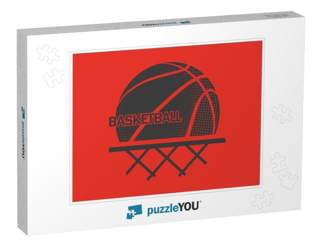 Basketball Vector Illustration. Print on T-Shirt. Sport... Jigsaw Puzzle