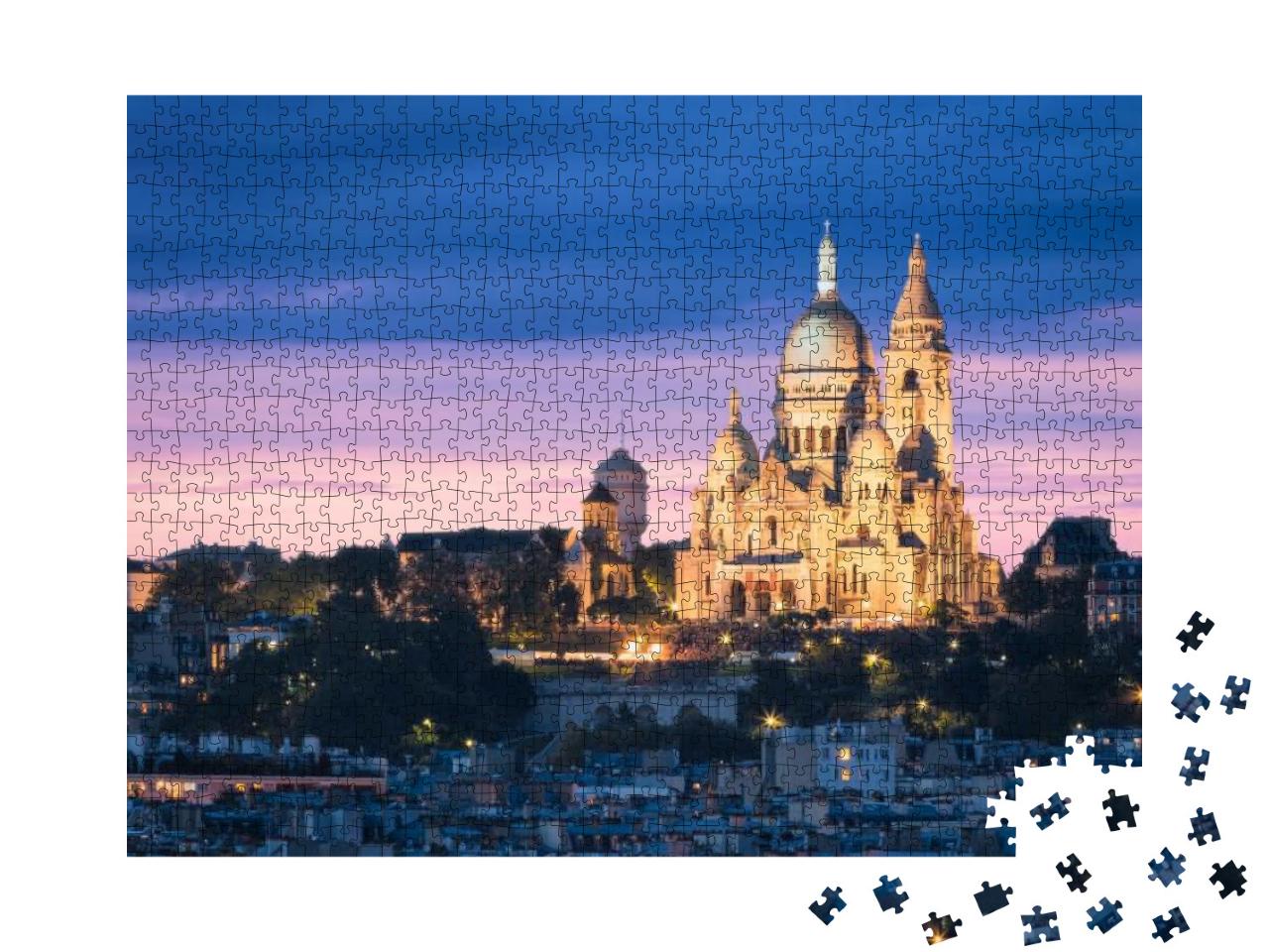 The Basilica of the Sacred Heart Sacre Coeur Basilica. Mo... Jigsaw Puzzle with 1000 pieces