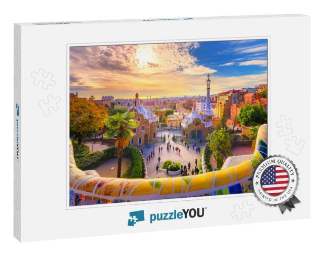 View of the City from Park Guell in Barcelona, Spain... Jigsaw Puzzle
