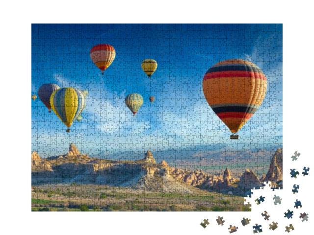 Sunrise View of Unusual Rocky Landscape in Cappadocia, Tu... Jigsaw Puzzle with 1000 pieces