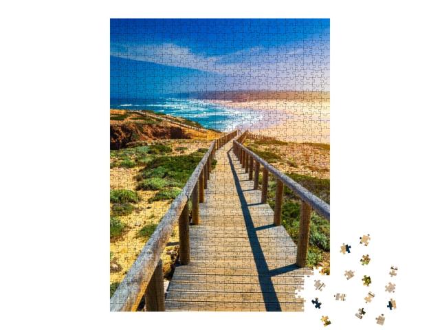 Praia Da Bordeira & Boardwalks Forming Part of the Trail... Jigsaw Puzzle with 1000 pieces