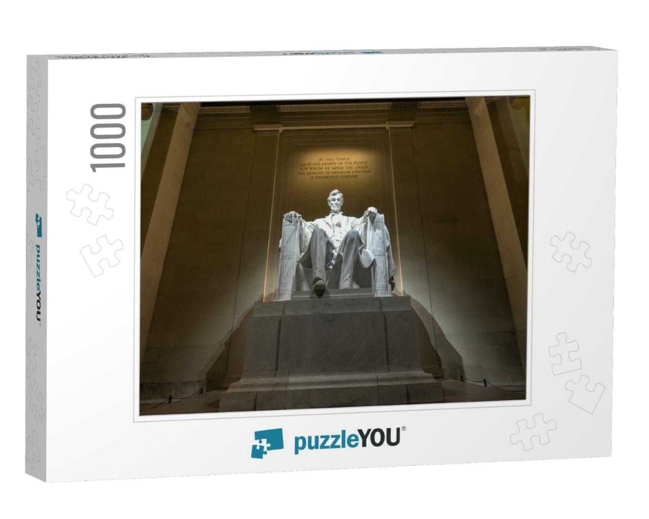 The Lincoln Memorial At Night in Washington Dc... Jigsaw Puzzle with 1000 pieces