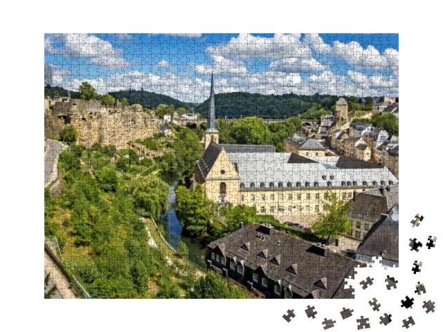 Sunny Summer Day in Beautiful Town Luxembourg, the Capita... Jigsaw Puzzle with 1000 pieces
