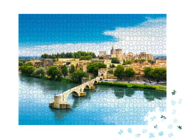 Saint Benezet Bridge in Avignon in a Beautiful Summer Day... Jigsaw Puzzle with 1000 pieces