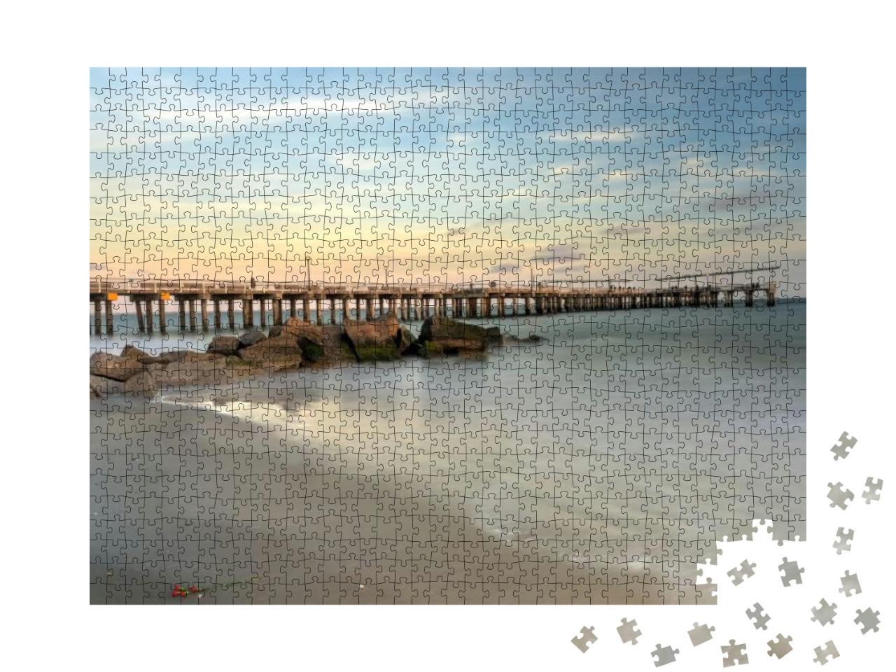 The Brooklyn Shoreline with Coney Island Beach & Pier in... Jigsaw Puzzle with 1000 pieces