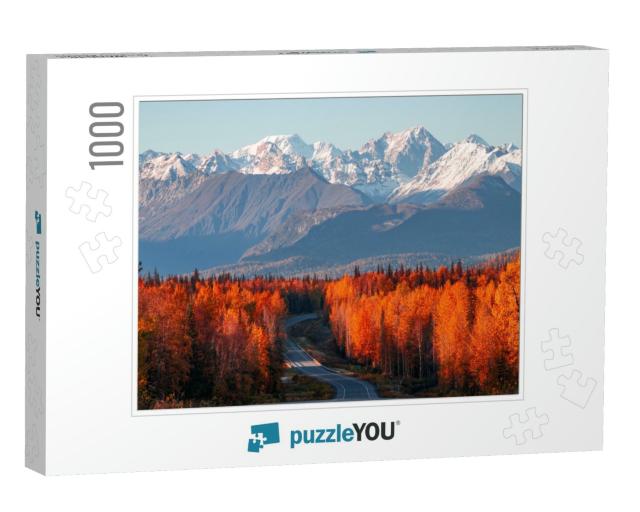 View of Denali, Mt Foraker & the Alaska Range from the Pa... Jigsaw Puzzle with 1000 pieces