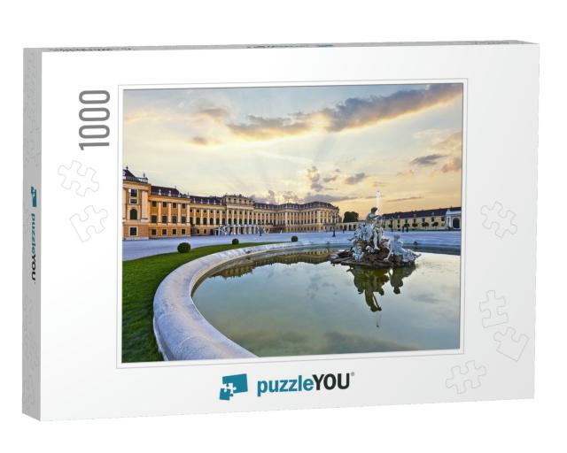 Front of the Schoenbrunn Palace in Vienna At Sunset - Aus... Jigsaw Puzzle with 1000 pieces