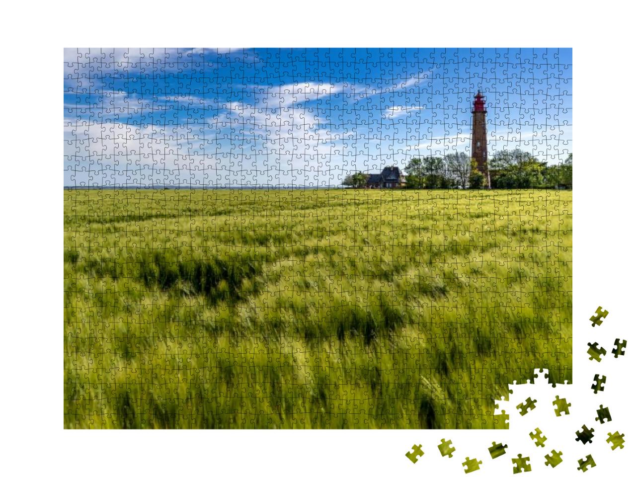 The Lighthouse of Fluegge on the Isle of Fehmarn At the B... Jigsaw Puzzle with 1000 pieces