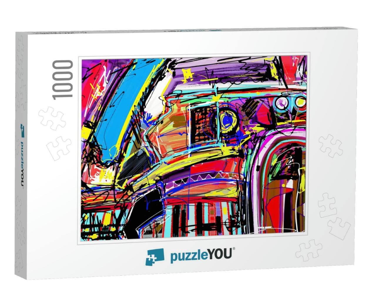 Original Digital Painting of Abstraction Composition, You... Jigsaw Puzzle with 1000 pieces